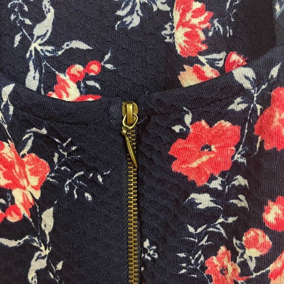 Rewind Women's Size M Floral Fit & Flare Dress Navy Wedding Festival Party - Picture 5 of 12